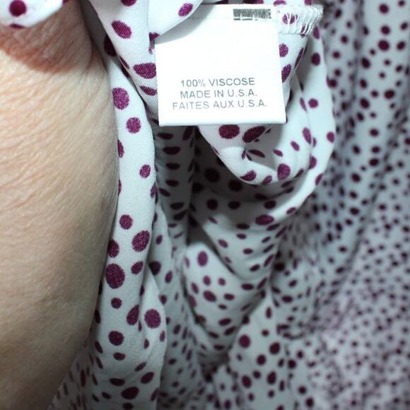 Misa Los Angeles Nehda Ruffle Mini Dress White Purple Dot Print Tie Waist Medium - Picture 8 of 11